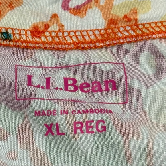 L.L. Bean Summer Knit Dress Sleeveless Floral Jersey Stretchy Empire Pastel XL - Picture 3 of 8